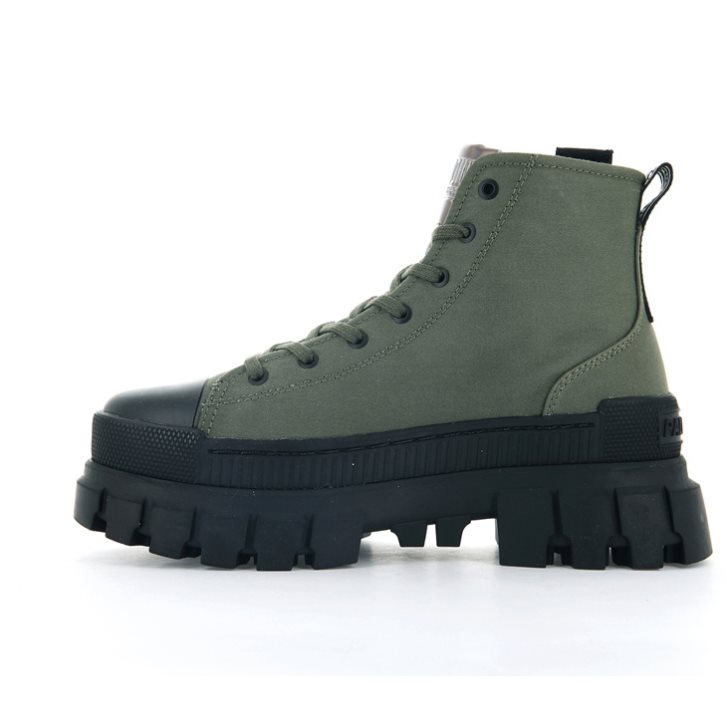 Chaussures Plateforme Palladium Revolt Hi TX Femme Vert Olive | FR OVR367J